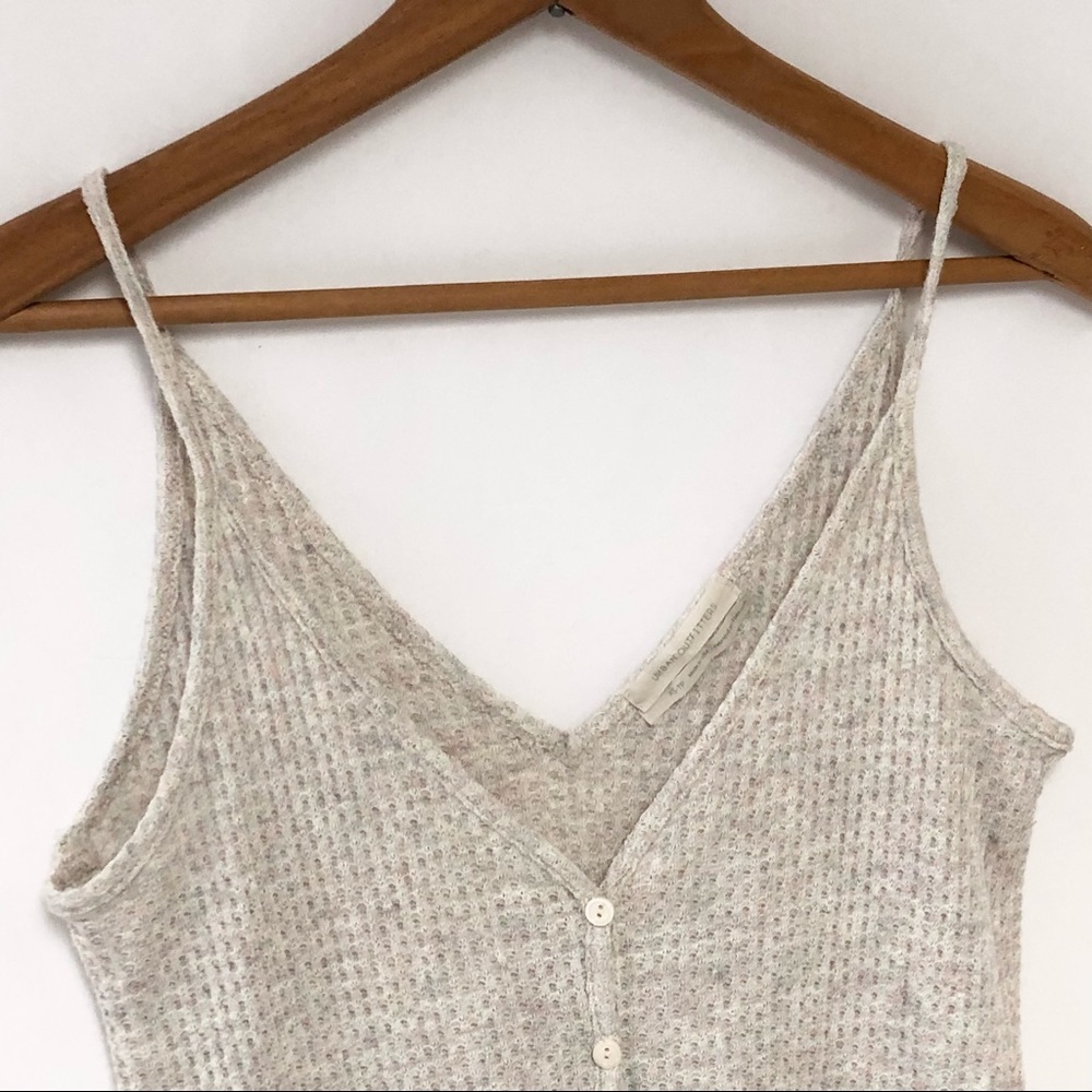 Urban Outfitters Waffle Knit Tie Front Crop Top - Picture 5 of 11